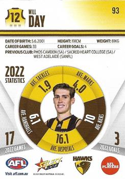 2023 Select AFL Footy Stars - Base Parallel - Colour Spots #93 Will Day Back